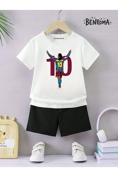 BENROMA Set pantaloni scurți unisex pentru copii - imprimat cu caractere