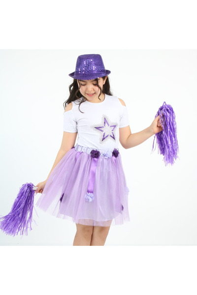 Nacar KIZ ÇOCUK TSHİRT ETEK ALT ÜST TAKIM 23 NİSAN GÖSTERİ KIYAFETİ