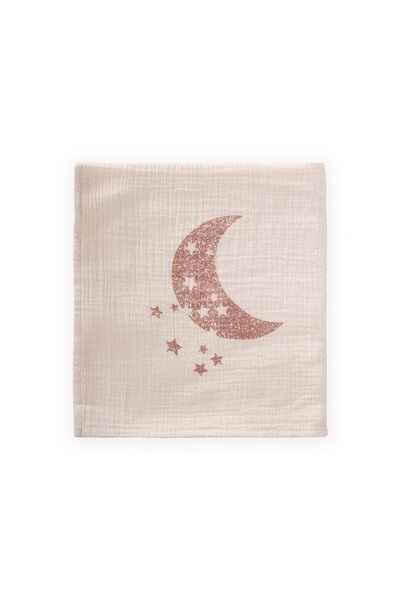 Cigit 90X100 cm Natural Blanket - Moon Printed and Copper Printed