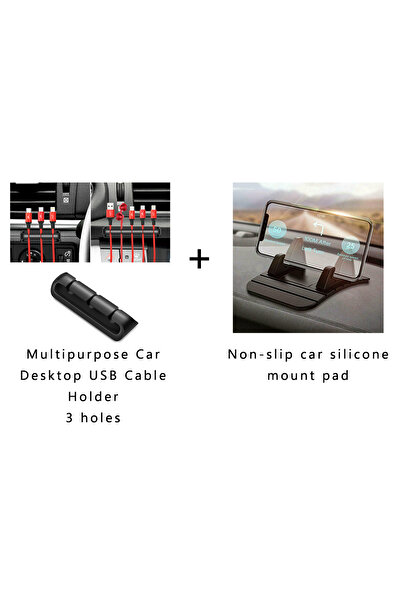 Choice حامل سيليكون للسيارة مضاد للانزلاق بثلاث فتحات، حامل لوحة القيادة للها...
