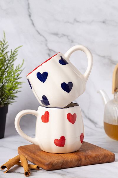 FH finehome Ellen 2-Pack Heart Pumpkin Mug