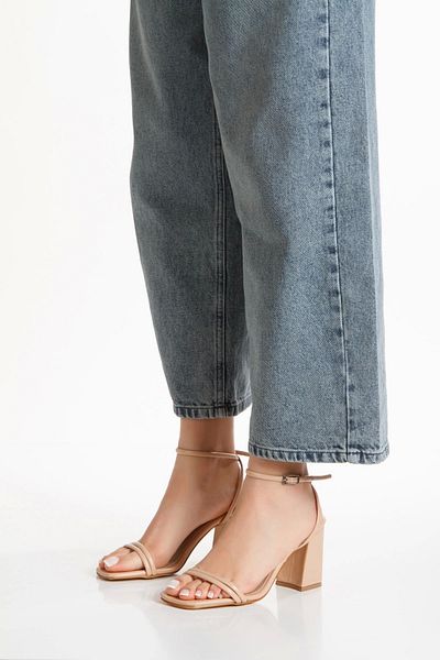 MFT AYAKKABI Pantofi cu toc gros de 8 cm pentru femei Nude