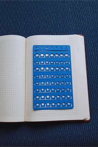 Karmelom Studio Bullet Journal Template Ruler for Week Plan and Tasks - Agenda & Notebook Organizing Tool