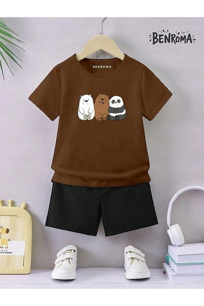 BENROMA Unisex Kids Shorts Set - Character Printed