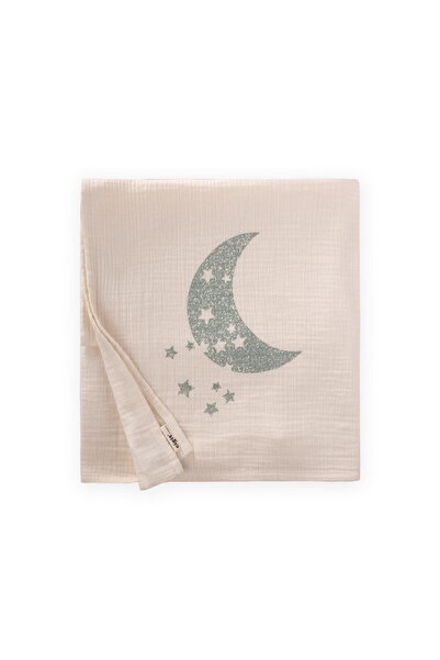 Cigit Moon Printed Natural Blanket 90X100 cm Mint Printed