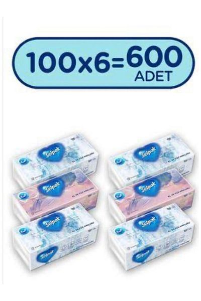 Selpak 100Pcs 6X100 Hand and Face Towels - 600 Pieces
