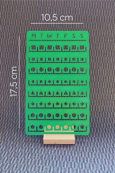 Karmelom Studio Bullet Journal Template Ruler for Week Plan and Tasks - Agenda & Notebook Organizing Tool