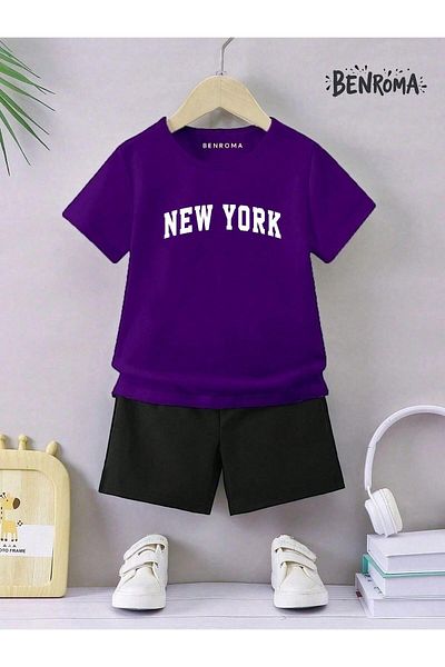 BENROMA Unisex Kids Shorts Set - Character Printed