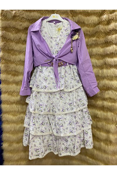 skycott fetă copil fără mâneci căptușeală tutu rochie și jachetă costum 2 piese