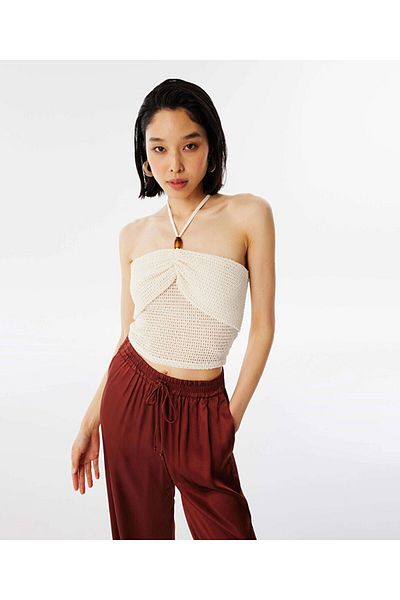 Twist T-Shirt mit strukturiertem Perlenzubehör