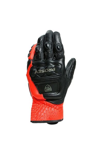 Prosev Gl60 Protect Leather Motorcycle Gloves (Red-Black)