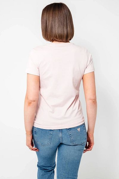 Guess Pink Jeans Women's Logo Embroidered T-Shirt