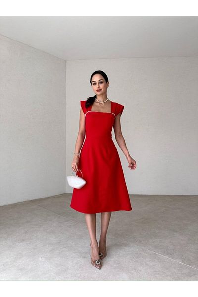 MODA DURAĞI Sequential Pearl Midi Dress