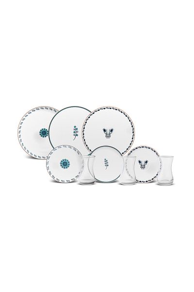 Karaca İznik Dessert-Set für 6 Personen, 18 teilig