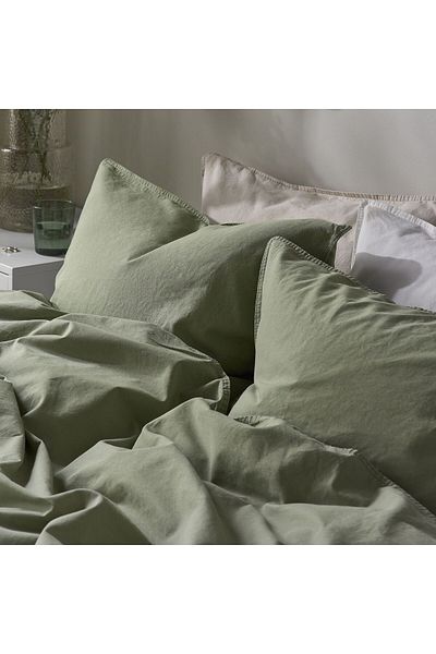 IKEA Σετ παπλωματοθήκη για ένα άτομο, γκρι-πράσινο, 150x200/50x60 cm