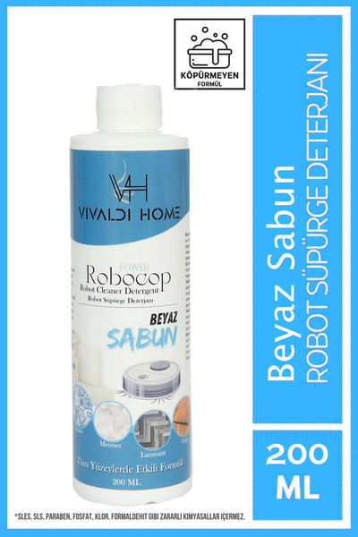 Vivaldi Home Beyaz Sabun Robot Süpürge Deterjanı Robocop Yüzey Temizleyici 20...