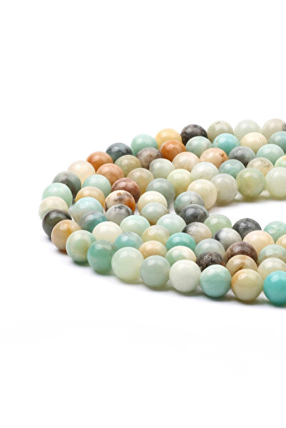 SESİKA HOBİ Orijinal Doğal Taş A Kalite Amazonit 8 Mm 1 Dizi Ortalama 47 Adet