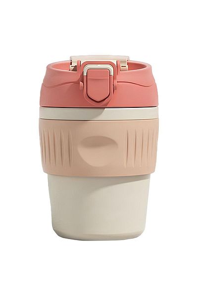 Weather Forecast 350ml Pink 316 L Coffee Hand Thermos with Steel Straw - Cold and Hot Mug Cin846Pm