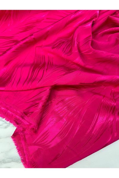 ipekkumaş Pink Leaf Pattern Dressing Shalwar Holder Javenes Fabric Product We Sell as Pieces 1 Piece 1 Meter