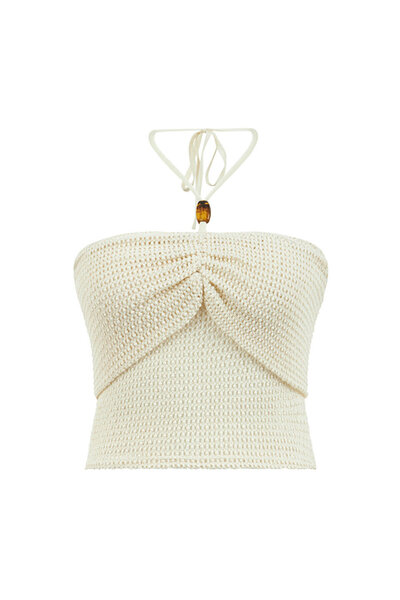 Twist Textured T-Shirt with Bead Accessories