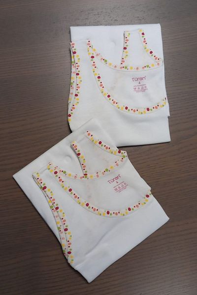 TÜREN 432 Tricou pentru fete din 2 piese-alb