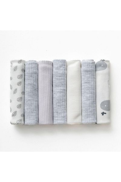 Magu Set of 7 100% Cotton Baby Mouth Wipes Combed Cotton