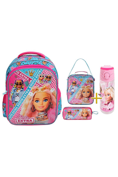 Barbie Lisanslı Okul Çantası - Beslenme Çantası - Kalem Kutusu - Suluk&matara...