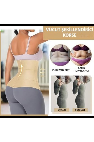 SAUNA SUIT Women's Agrafla Latex Waist Corset, Corset That Wraps the Abdomen and Waist Area