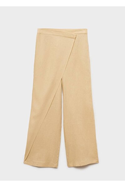 MANGO Woman Keten kruvaze pantolon