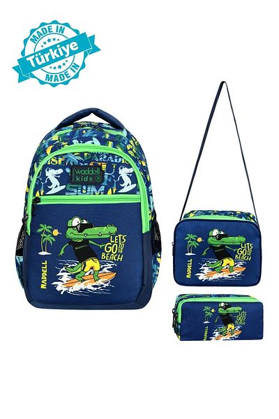 Waddell Set de 3 rucsac de școală, cutie de prânz și suport pentru stilouri pentru băieți din seria licențiată