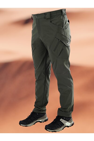 SNOWMOUNT Günlük Taktikal Likralı Trekking Haki Renk Mevsimlik Pantolon