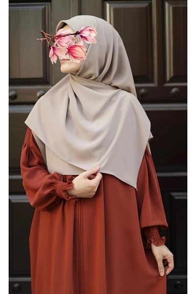 FRESCO SCARFS Hijab Hijab - Μεταξωτό Φουλάρι Medina Μπεζ