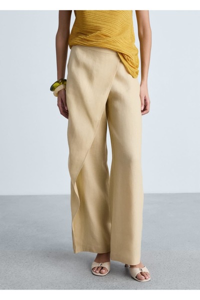 MANGO Woman Keten kruvaze pantolon