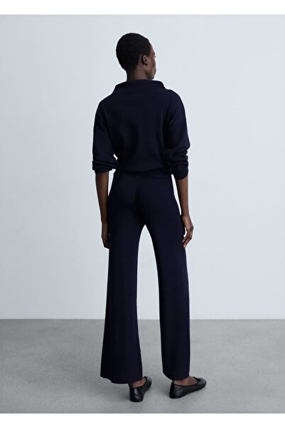 MANGO Woman Pamuklu keten triko pantolon