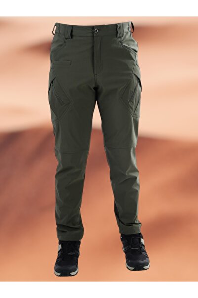 SNOWMOUNT Günlük Taktikal Likralı Trekking Haki Renk Mevsimlik Pantolon