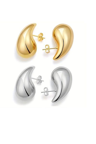 mos&more Silver Tear Drop Lightweight Women's Earrings 3cm