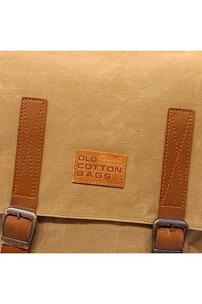 Old Cotton Λεπτομερής δερμάτινη ζώνη, κερωμένος καμβάς, εάν δεν μπορώ να πάρω - Casual Laptop και Vintage Backpack