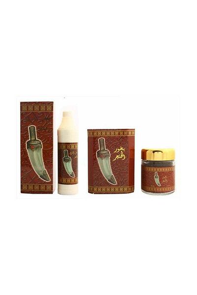 Banafa 2-Piece Al Khanjar Fragrance Bakhour And House Air Freshener Set Brown 0.5Liters