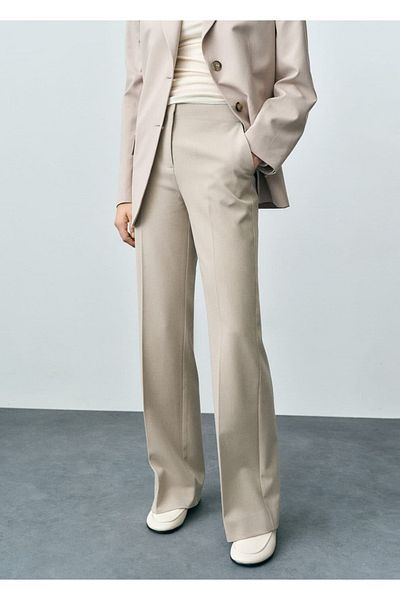 MANGO Woman Mid-Waisted Wideleg Pants