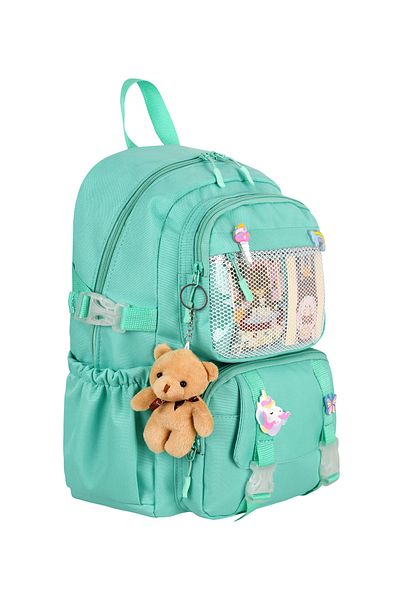Waddell Blr-0066-3215 Girls' Backpack and Lunch Bag with Kawaii Korean Style Accessories and Teddy Bear