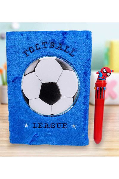 izmir yazici servis Plush Embossed Printed Memory Souvenir Diary Notebook 10 Colors Writable Pen Gift Football