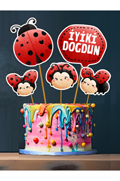 Hiras Dizayn 5 bucăți ornament de zi de naștere cu tema gărgăriță drăguță pen...