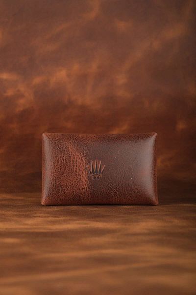 WATCHOFROYAL Securevault Brown Genuine Leather Wallet Card Holder