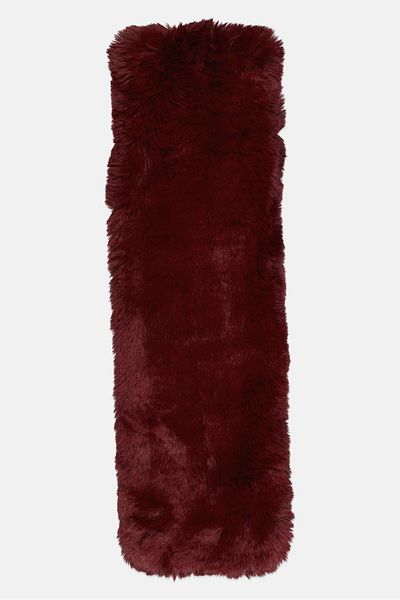 Adrienne Vittadini Women Faux Fur Scarves 120 X 20 Cm, Burgundy