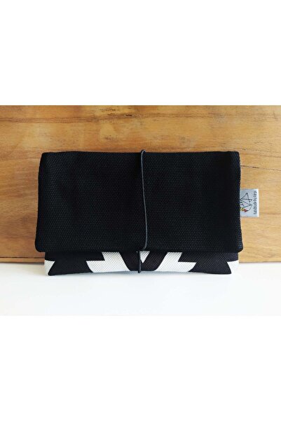 Kirpiwork Siyah Kanvas Tütün Çantası