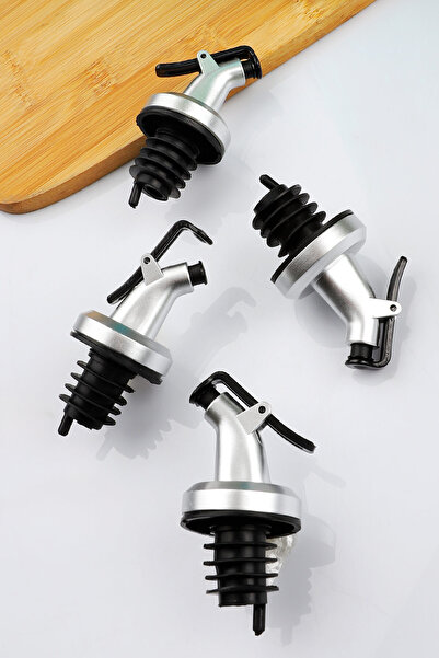 Porselen Diyarı 4 Adet Şişe Ucu Sızdırmaz Kilit Sistemli Damlatmaz Yağ Şişe Tıpası