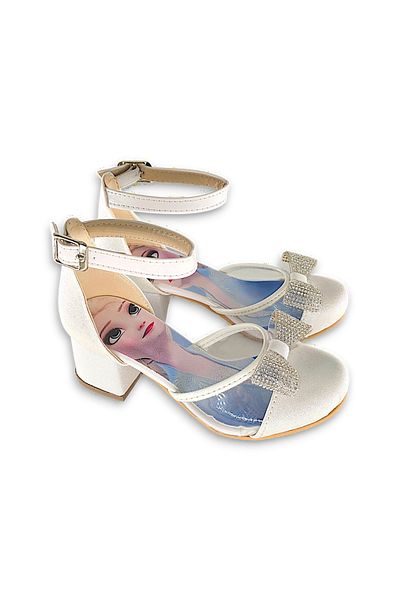 BDKButik Patoz Princess Printed Bow Children's Evening Dress Shoes High Heels