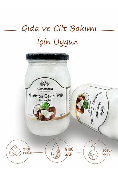 verdamenta Natural Cold Pressed Coconut Oil 300 g -(Reenovable),(Face, Body, Hair)