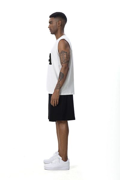 Boi Men's Athlete Team - Black Sleeveless Cotton, Usa Print Oversize T-Shirt and Shorts