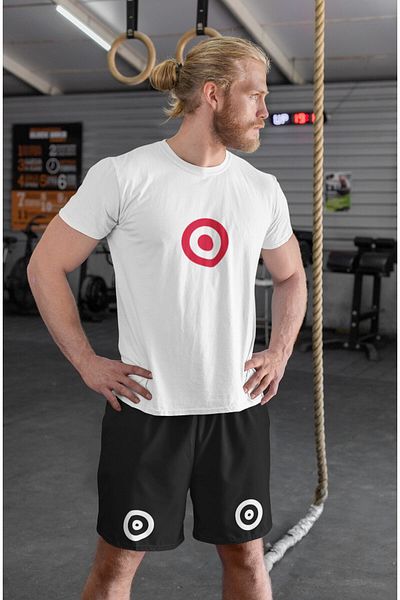 Boi Μαύρο εμπριμέ Oversize Target Point T-Shirt και σορτς - Crew Neck